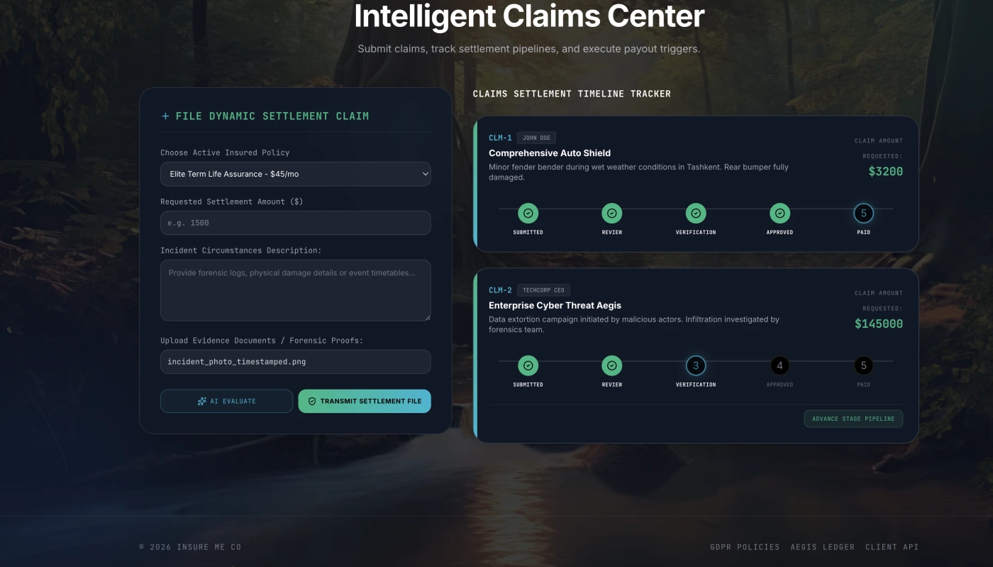 Insurance platform portfolio interface screenshot 7