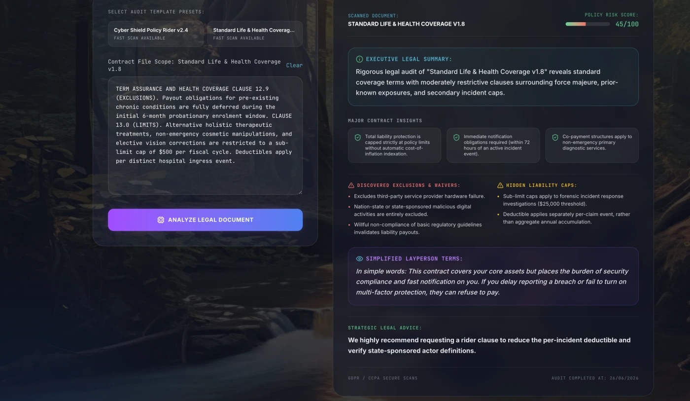 Insurance platform portfolio interface screenshot 8