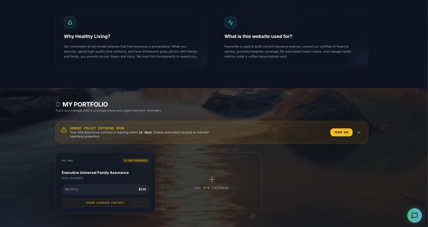 Insurance platform portfolio interface screenshot 11