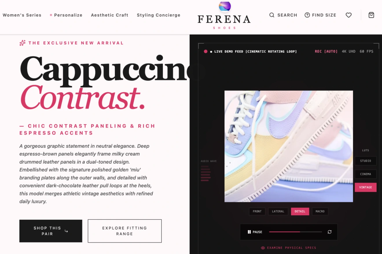 Online shopping website portfolio interface screenshot 12