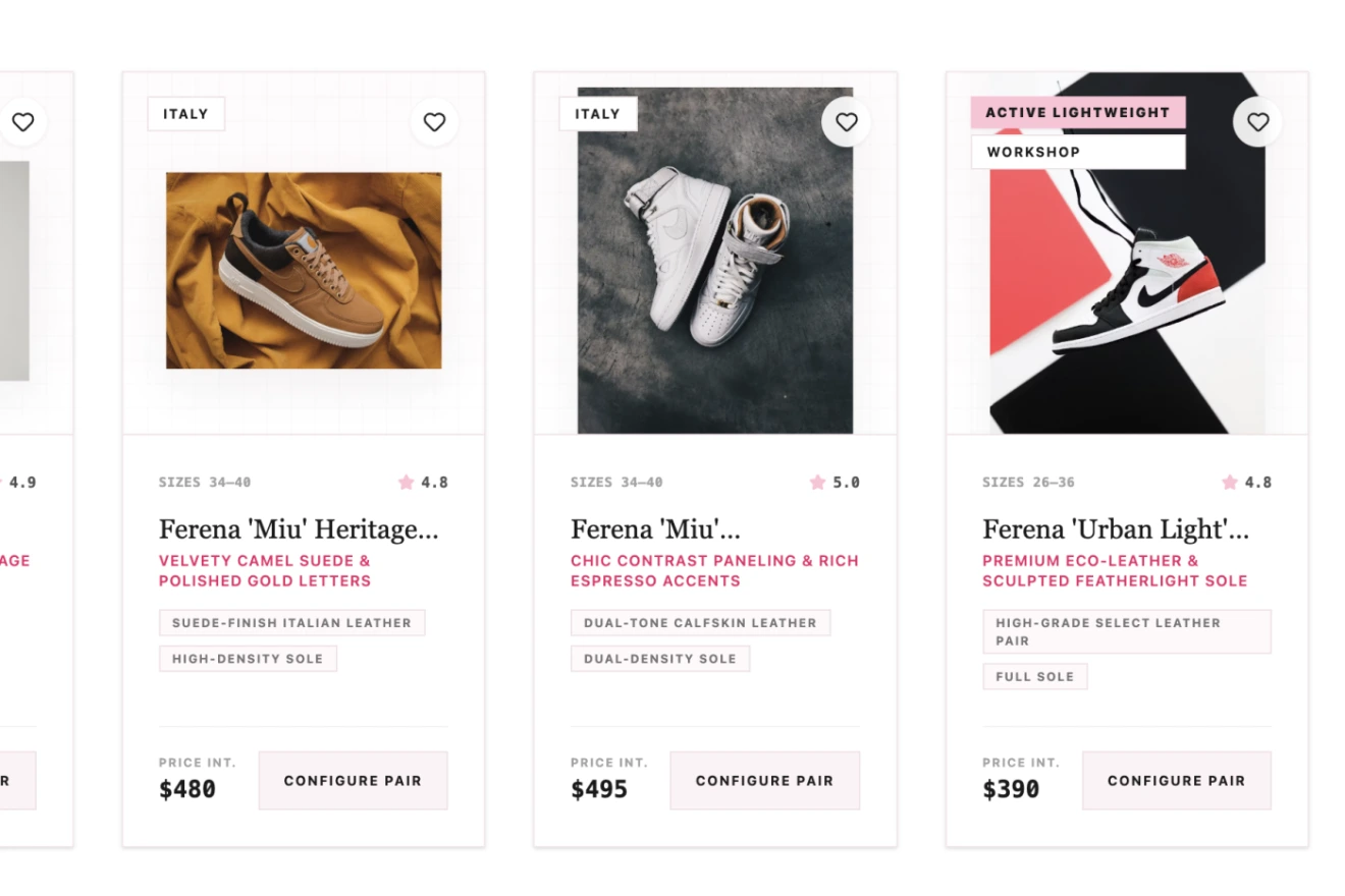 Online shopping website portfolio interface screenshot 14